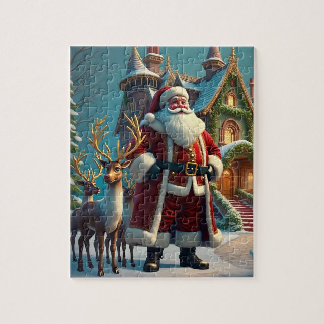 Santa and Reindeer Puzzle Pussel (Vertikal)