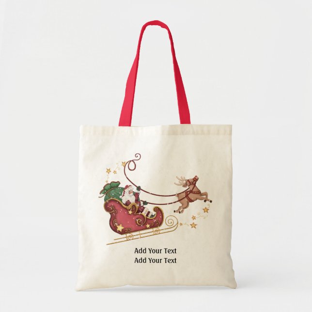 Santa and Reindeer Tote - SRF Tygkasse (Framsidan)