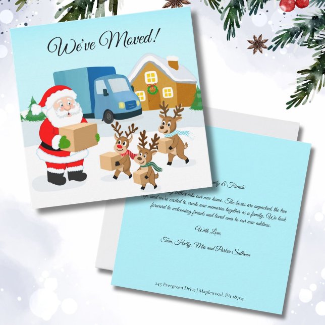 Santa and Reindeer We've Move Announcement  Meddelande (Skapare uppladdad)