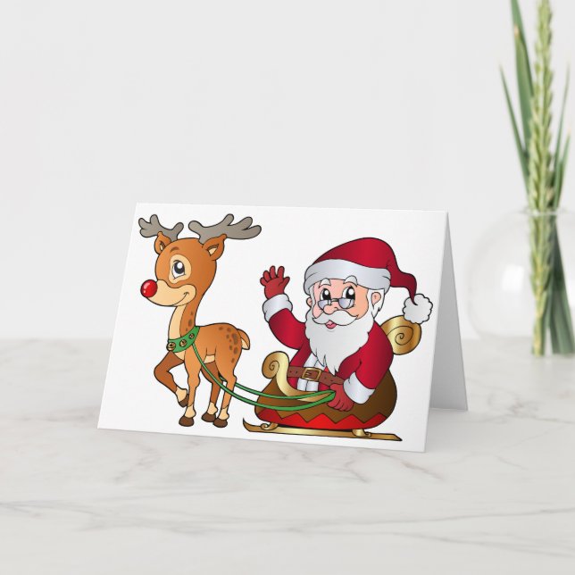 Santa_and_Rudolph_PNG_Clipart_Image Helgkort (Framsida)