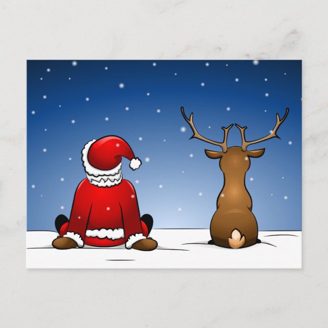 Santa and Ruloph Helg Vykort (Framsida)