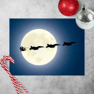 Santa and Toppen Hornets F/A-18 Jet jul Helg Vykort