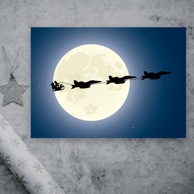 Santa and Toppen Hornets F/A-18 Jet jul Helgkort (Skapare uppladdad)