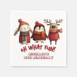 Santa Animals Festive Julafton Kids' Födelsedagsfe Pappersservett