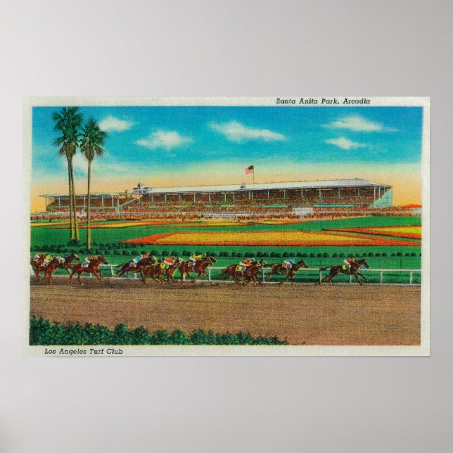 Santa Anita Park Horse RacesArcadia, CA Poster (Framsidan)