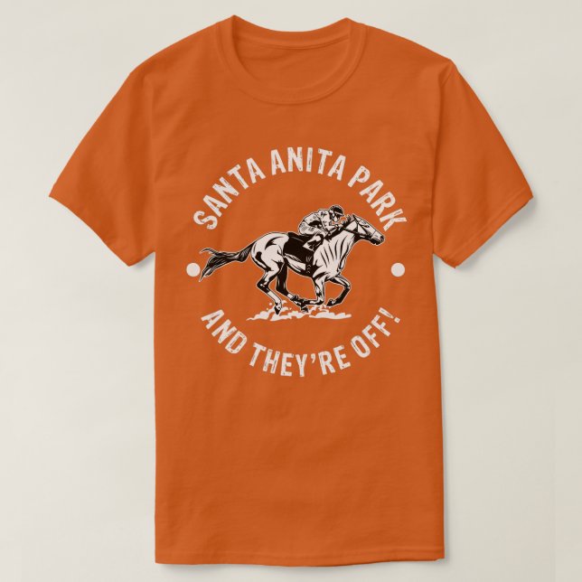 Santa Anita Park Racetrack Horse Tävla Equestrian T Shirt (Design framsida)