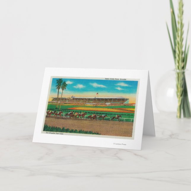 Santa Anita parkerar hästen RacesArcadia, CA Helgkort (Framsida)