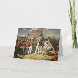 Santa Anna trotsar de spanska soldaterna Helgkort