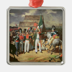 Santa Anna trotsar de spanska soldaterna Julgransprydnad Metall