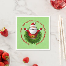 Santa Announting Din Namn-årsrödda Grönt