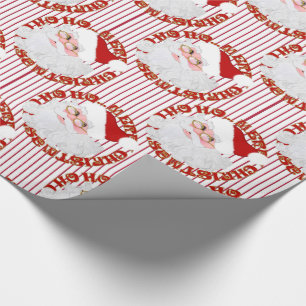 Santa Ansikte Circles Red Rand-Gift Wrapping Pappe Presentpapper
