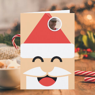 Santa Ansikte Foto Vikd Julkort Kort