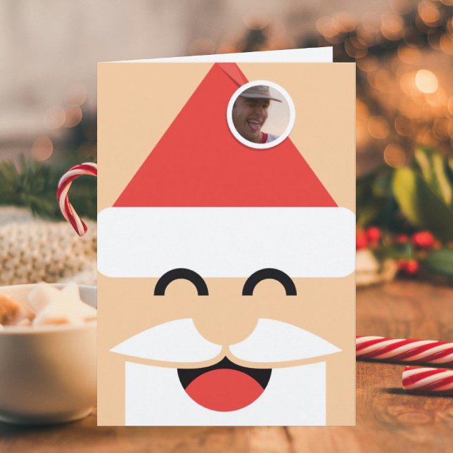 Santa Ansikte Foto Vikd Julkort Kort (Skapare uppladdad)