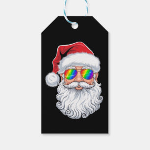 Santa Ansikte Gay Solglasögon Jul Xmas HBTQ Presentetikett