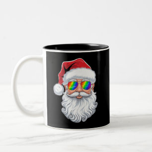 Santa Ansikte Gay Solglasögon Jul Xmas HBTQ Två-Tonad Mugg