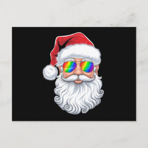 Santa Ansikte Gay Solglasögon Jul Xmas HBTQ Vykort