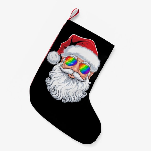 Santa Ansikte Gay Sunglasses jul Julafton HBT TQ Liten Julstrumpa (Framsidan (Hängande))