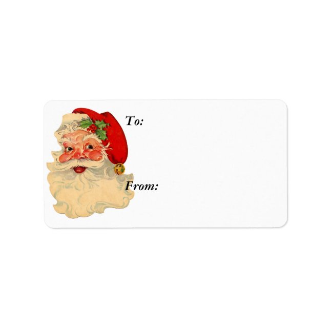 Santa Ansikte Gift-etikett Adressetikett (Framsidan)