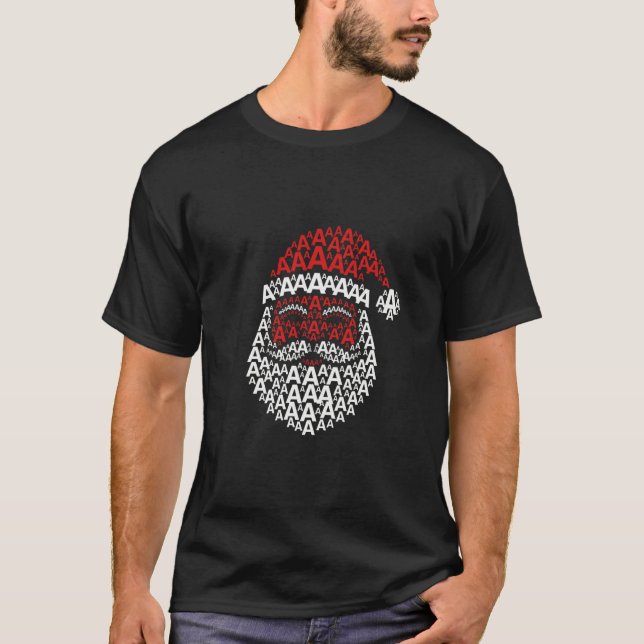Santa-ansikte gjort av bokstaven A – T-shirt (Framsida)