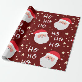 Santa Ansikte jul Ho Ho Mönster Presentpapper