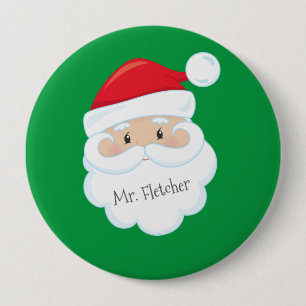 Santa Ansikte Namn i Beard Button Knapp