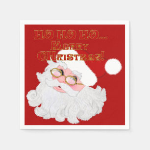 Santa Ansikte Red-PAPPRA PARTY NAPKINS Pappersservett