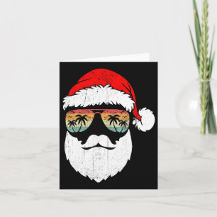 Santa Ansikte Retro Sungles Hawaiian Julafton T Kort