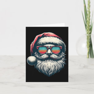 Santa Ansikte Retro Sungles jul Julafton Manar Kvi Kort