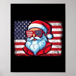 Santa Ansikte Retro Sungles jul Julafton Manar Kvi Poster