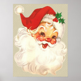 Santa ansikte vintage affisch