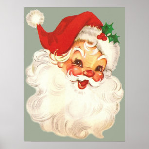 Santa ansikte vintage affisch