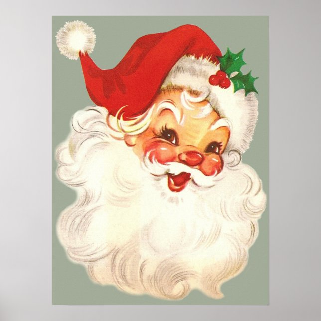 Santa ansikte vintage affisch (Framsidan)