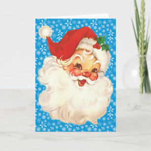 Santa ansikte vintage helgkort