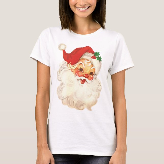 Santa ansikte vintage tee shirt (Framsida)