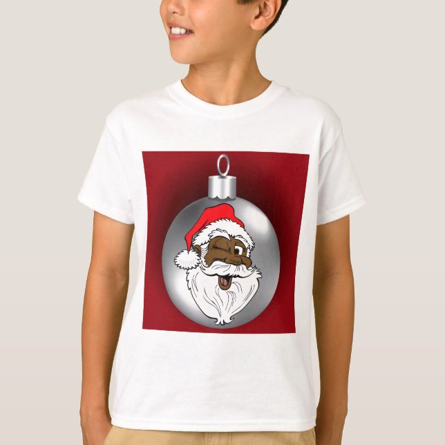 Santa Ansikts Ornament 2 T-shirt (Framsida)