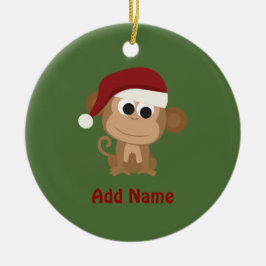 Santa apa julgransprydnad keramik