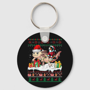 Santa Appenzeller Sennenhund Riding Axolotl Julaft Nyckelring