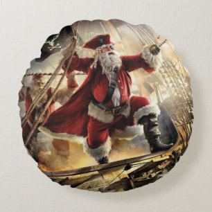 Santa är en Pirat Rund Kudde