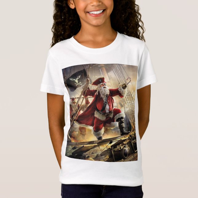 Santa är en Pirat T Shirt (Framsida)