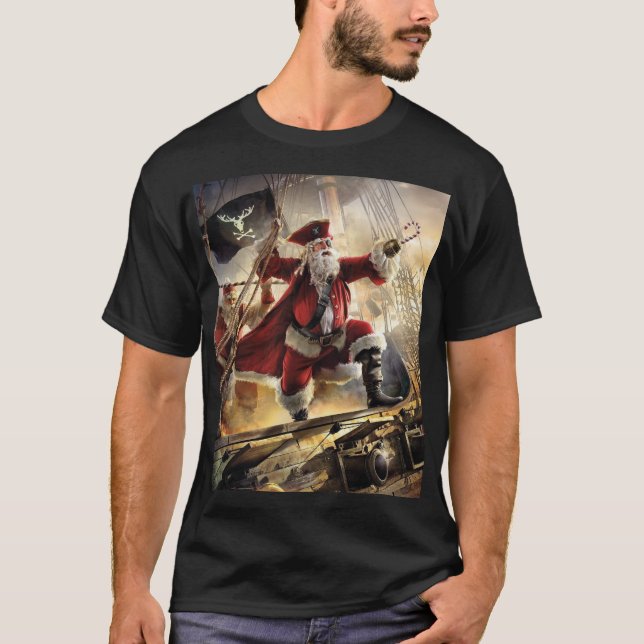 Santa är en Pirat T Shirt (Framsida)