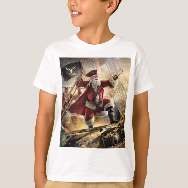 Santa är en Pirat T Shirt (Framsida)