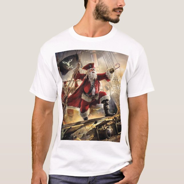 Santa är en Pirat T Shirt (Framsida)
