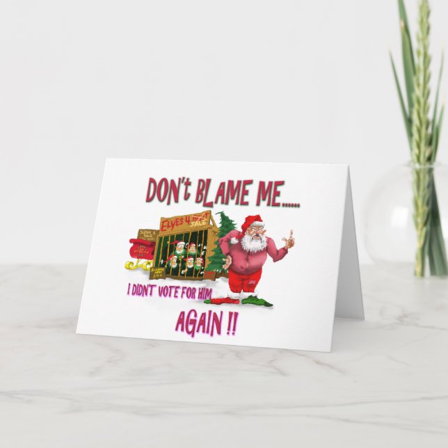 Santa är i fattigdomvalskämtet 2012 helgkort (Framsida)