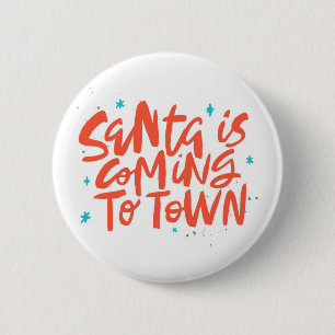 Santa är på väg till Town Helgdag Design Knapp