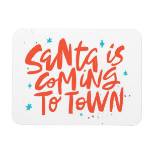Santa är på väg till Town Helgdag Design Magnet