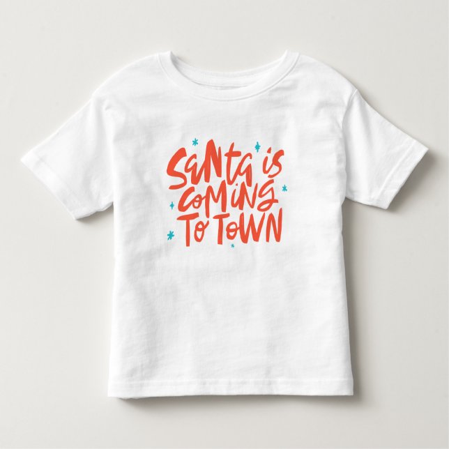 Santa är på väg till Town Helgdag Design T Shirt (Framsida)