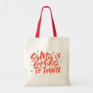 Santa är på väg till Town Helgdag Design Tygkasse