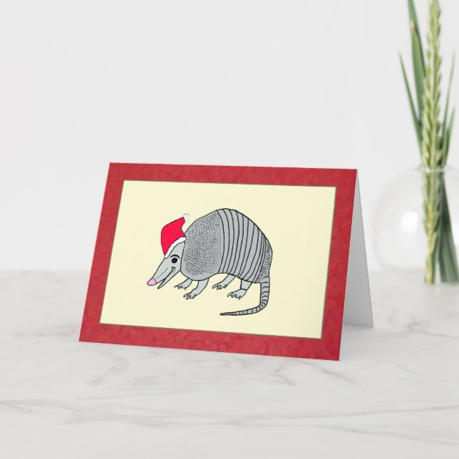 Santa Armadillo jul Helgkort (Framsida)