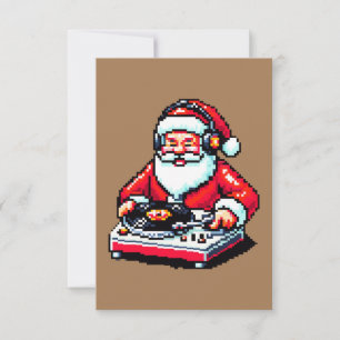 Santa as DJ: 8-bitars julscher Kort