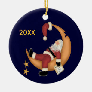 Santa Asov på Måne Keepsakes Ornament